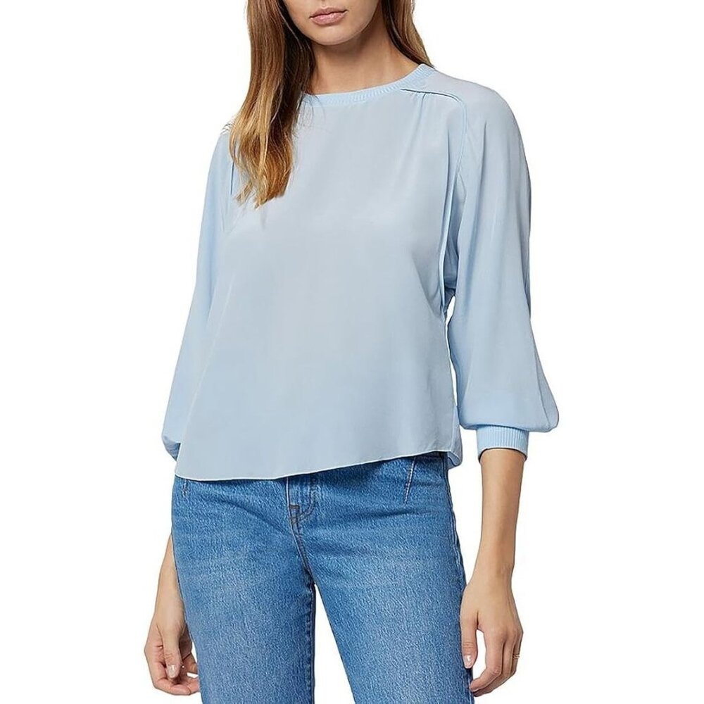 Joie Womens Size Small Blue Silk Long Sleeve Top Blouse NEW